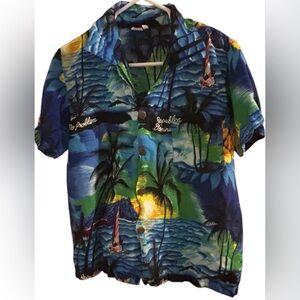 BOYS TROPICAL VACATION SHIRT BUTTON UP DOMINICAN REPUBLIC